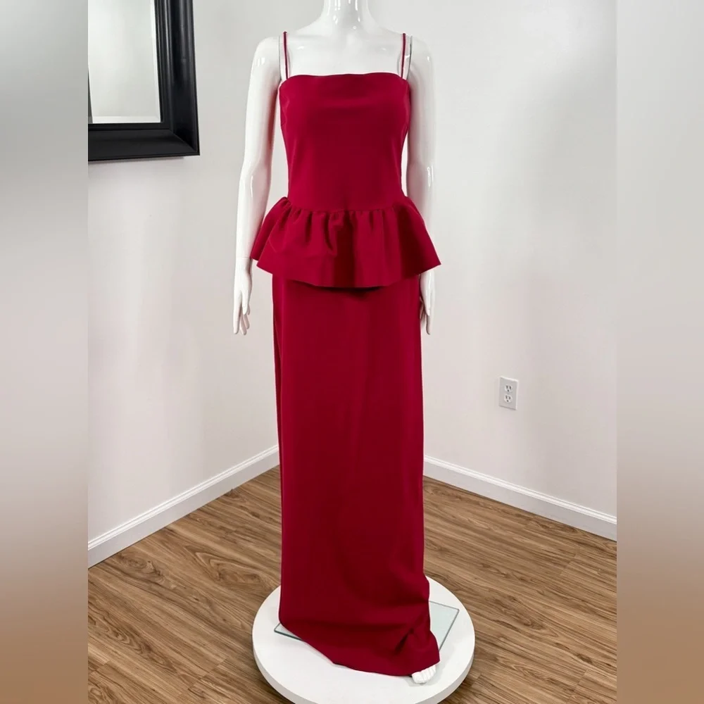 Chiara Boni La Petite Robe Panthea Strapless Peplum Gown 14